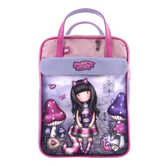 Gorjuss Ryggsekk Gorjuss Cheshire Cat Rosa Lilla (27 X 10 X 37 Cm)