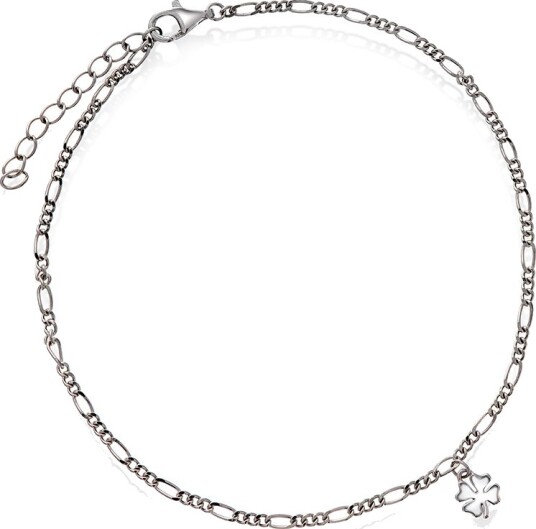 Pan Jewelry Ankelkjede i 925 sølv med firkløver 25 cm
