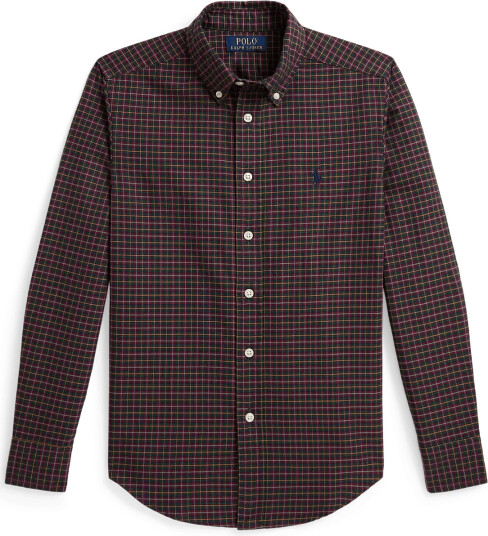 Ralph Lauren Kids Plaid Cotton Oxford Shirt Green 150 161