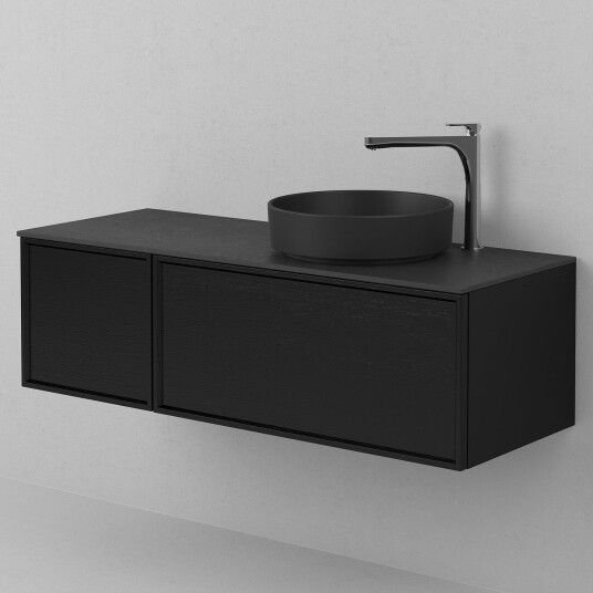 INR Iconic Nordic Rooms Air Wood Servantskap Hel Front med 2 Skuffer og 1 Dør H350xd450mm Black oak / 120cm Venstre
