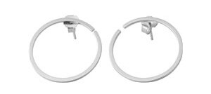 Design Letters Earring Hoops 24 mm Silver