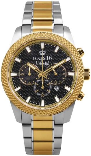 Louis XVI Herreklokke LXVI3340 Mirage Chrono Sort/Gulltonet stål Louis XVI Herreklokke LXVI3340 Mirage Chrono Sort/Gulltonet stål