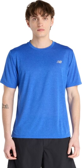 New Balance Athletics Run Løpe T skjorte Herre Blå S