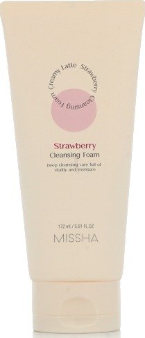 Missha_Deep Cleansing Foam Creamy Latte Dypt Rensende Ansiktsskum Jordbær 172Ml