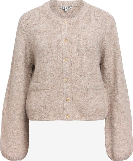 Object - Kardigan objSaggia RE L/S Knit - Beige