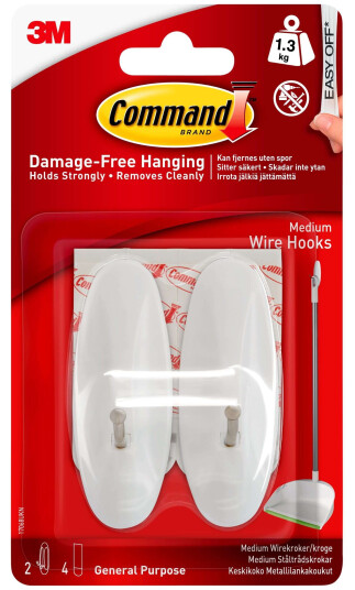 3M Command Mellom store trådkroker 3M Command Mellom store trådkroker