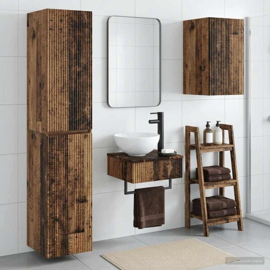 vidaXL Baderomsinnredningssett 3 stk. Gammelt tre 33 x 34,5 x 160 cm vidaXL Baderomsinnredningssett 3 stk. Gammelt tre 33 x 34,5 x 160 cm