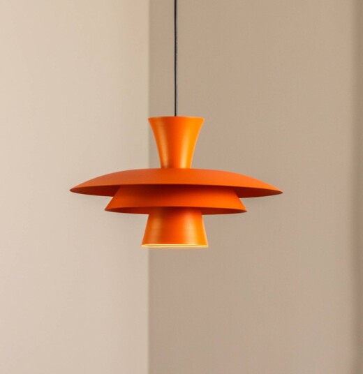Pendellampe Plato Luminex dimbar Gul / orange Stue / spisestue Metall Moderne
