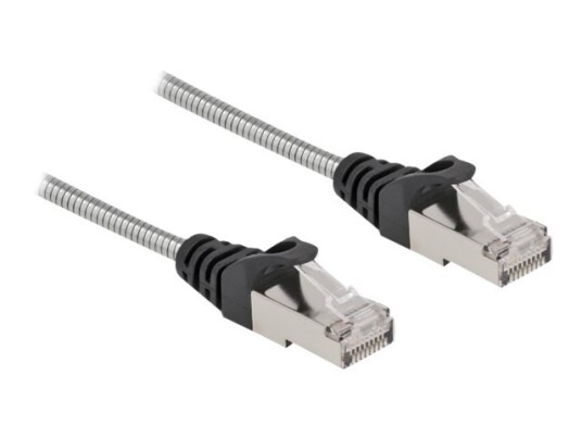 Delock Koblingskabel Rj-45 Hann Til Rj-45 Hann 2 M 4.9 Mm U/Ftp Cat 6A Halogenfri Formstøpt Uten Hindringer Sølv