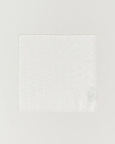 Amanda Christensen Tonal Paisley Silk Pocket Square Cream