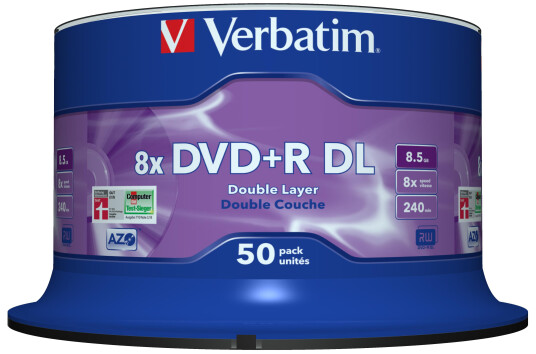 VERBATIM DVD+R DL 8x Matt Silv. 50pk