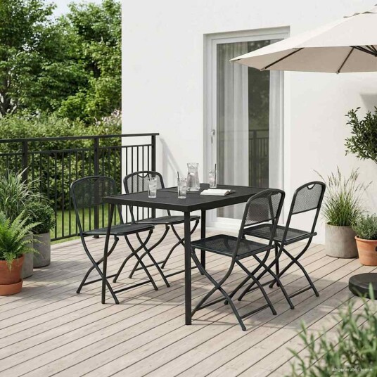 vidaXL Utemøbelsett 5 pcs Antrasitt Jern og stål