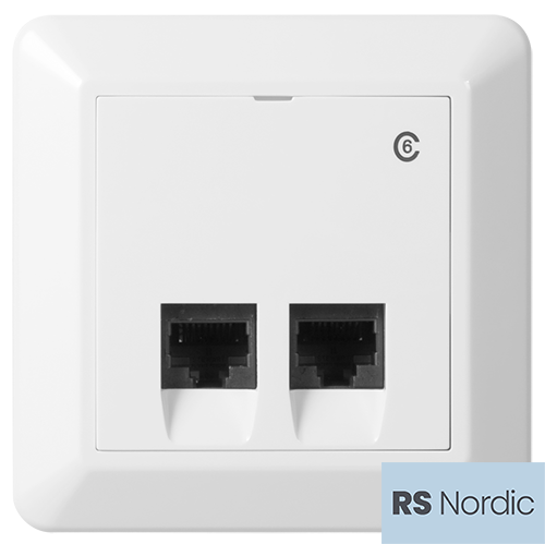 ELKO RS Nordic Nettverkskontakt 2xKat6 UTP innfelt