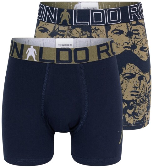 Ronaldo Boxershorts 2 pack Navy/Armygrønn m. Trykk JBS 13 15 år 158 170 Boxershorts Marineblå