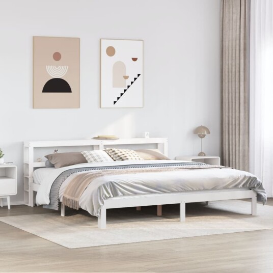  Sengeramme med hodegavl hvit 180x200 cm heltre furu 3306054