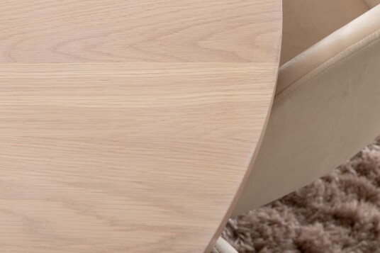 Venture Home Spisegruppe Cinaba 100 cm Rund inkl. 4 Beraid Fløyelsstoler Beige/Svart