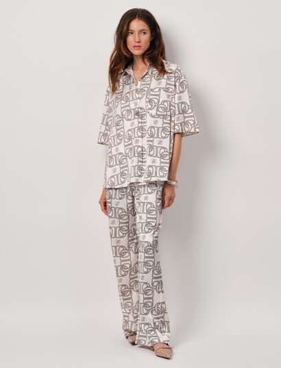 Dante6 Dante6-Teo Logo Printed Wide Leg Pants - Multi/patterned - 40