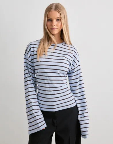 Nelly Blå Tie Waist LS Top
