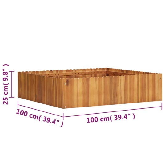 vidaXL Høybed 100x100x25 cm heltre akasie