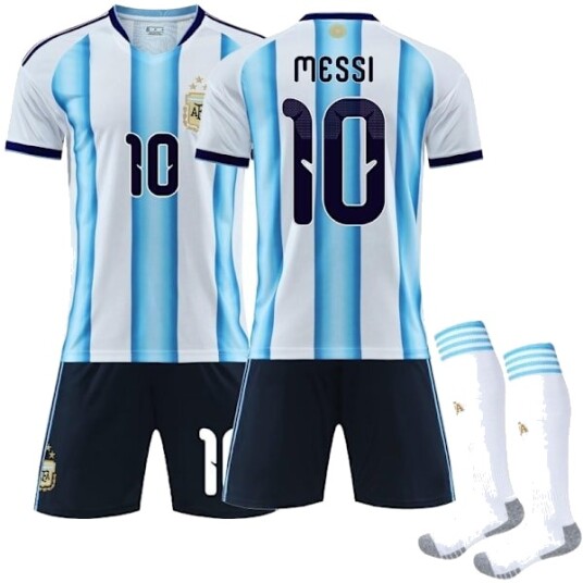 Argentina 2026 VM landslag hjemmedrakt barn og voksenstørrelser Nr. 10 Messi