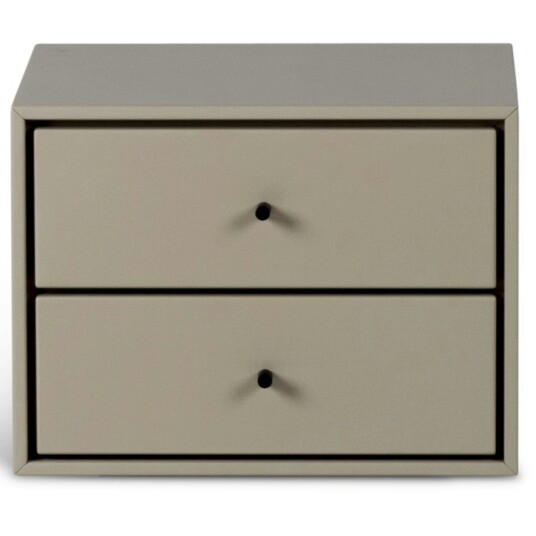 Mavis Volt Nattbord Vegghengt 2 Skuffer Beige/Svart