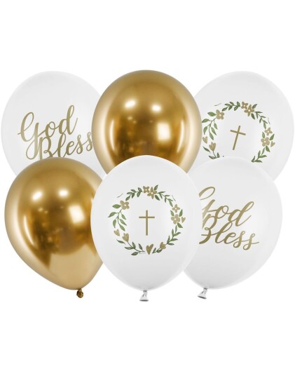 6 stk 30 cm Ballonger God Bless Ballongbukett