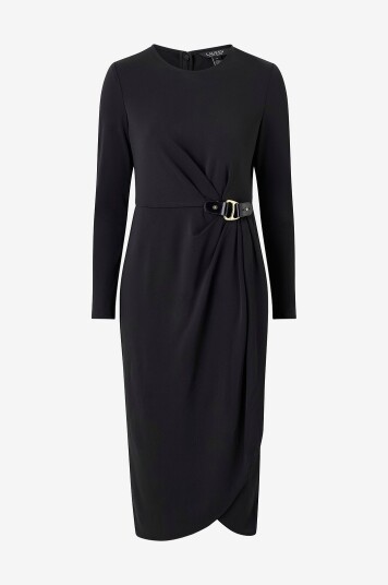 Ralph Lauren Lauren Kjole Str Matte Jersey r knit Svart