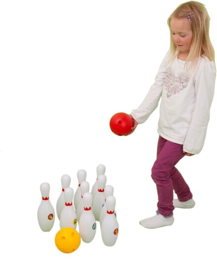 Bowlingsett m/ 10 kjegler og 2 bowlingballer