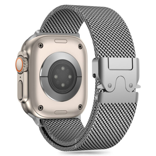 Tech Protect Milano Reim for Apple Watch 44/45/46/49mm Sølv