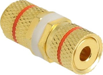 Delock - Audioadapter - Binding Post Til Binding Post - Rød Ring, Gull