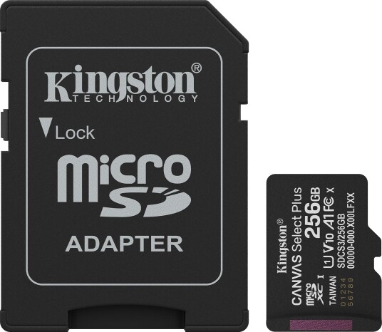 Kingston 256GB microSDXC Canvas Select Plus Gen3 150MB/s A1 Kingston 256GB microSDXC Canvas Select Plus Gen3 150MB/s A1