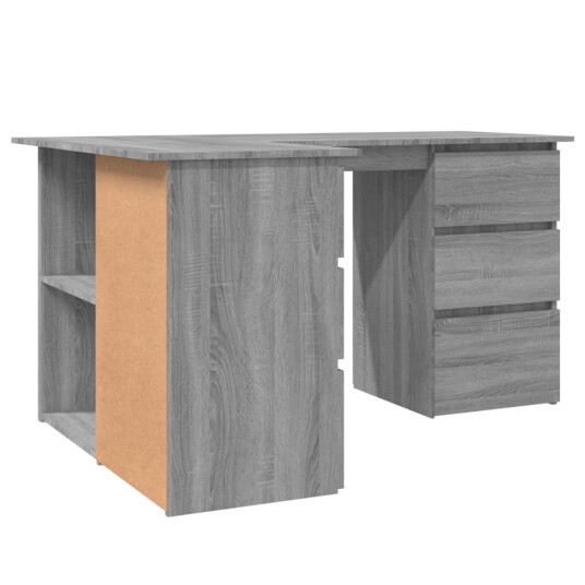 vidaXL Hjørnepult grå sonoma 145x100x76 cm konstruert tre
