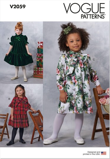 Vogue 2059 Kjole Til Barn Strl: A 3 4 5 6 7 8