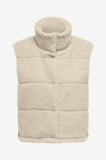 Only   Pilevest onlSandra Teddy Waistcoat Life Otw   Grå