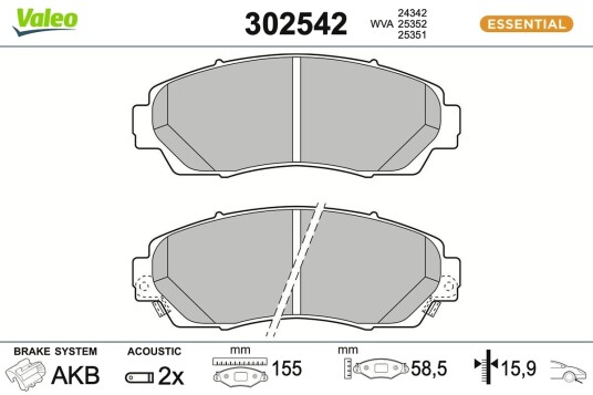 Bremseklosser VALEO 302542