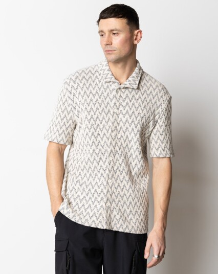 Fat Moose Heat Jacuard Shirt Svart, Hvit