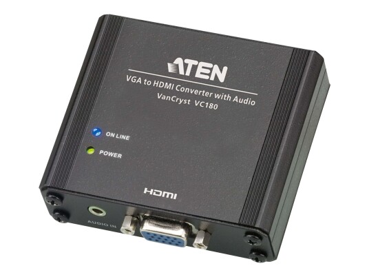 Aten VC180 Videokonverter HDMI til VGA 1920x1080 for Videotilbehør Aten VC180 Videokonverter HDMI til VGA 1920x1080 for Videotilbehør
