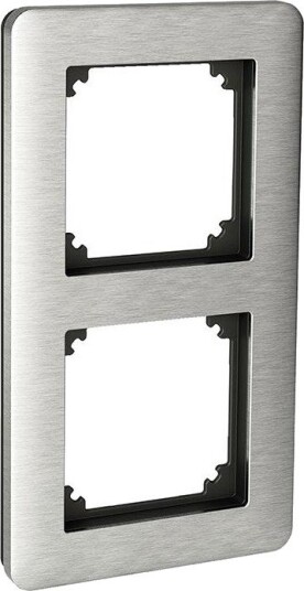 Schneider Electric Exxact Solid Kombinasjonsramme stål 2-rom, Strømbrytere & vegguttak