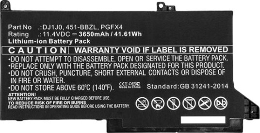 Coreparts Batteri Til Bærbar Pc Litiumion 3650 Mah 41.6 Wh Svart MBXDE-BA0140