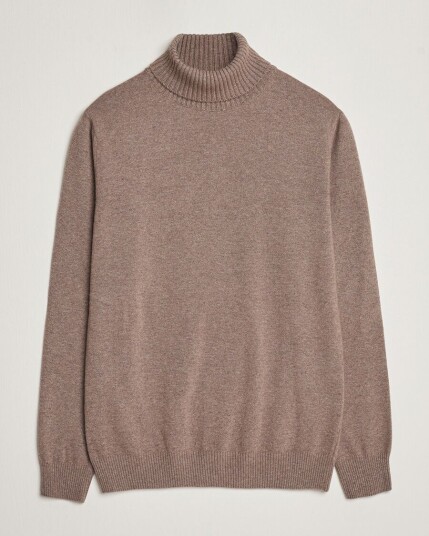Oscar Jacobson Salim Wool/Cashmere Rollneck Light Brown
