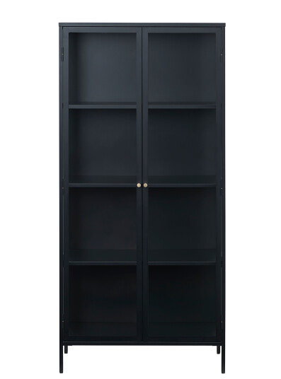 Håum Carmel vitrineskap med 2 glassdører stål svart. 1693188-03-0 1693183-01-0