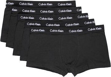 Calvin Undertøy – 5-pakk lave trunks i bomullsstretch Svart Male M