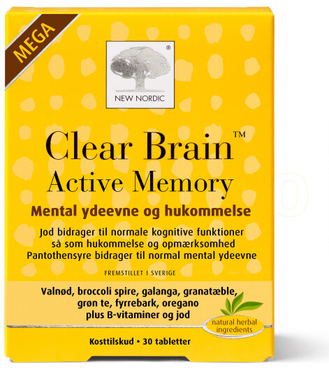 New Nordic Clear Brain Active Memory Mega 30 Tabletter New Nordic Clear Brain Active Memory Mega 30 Tabletter