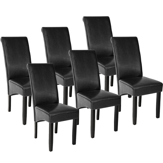 tectake 6 spisestuestoler ergonomisk - svart