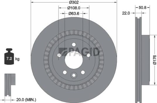 PAGID 54964NC Bremseskive PAGID 54964NC Bremseskive
