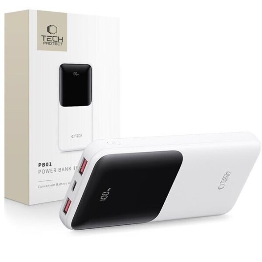 Tech-Protect Pb01 Power Bank 10000Mah 22.5W White