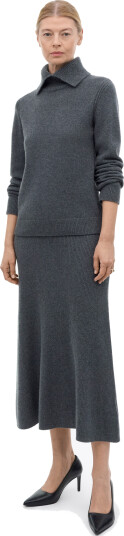 Zaya Wool Cashmere Skirt Grey melange