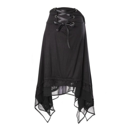 Poizen Industries Goth Middellangt skjørt Zemira Skirt XS til 4XL Damer svart