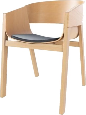 Ton Merano Spisestol med Armlener med Trukket Sete Sort/naturfarget