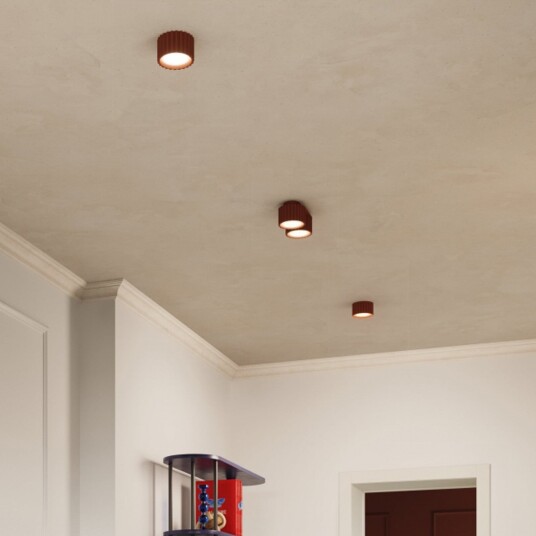Taklampe SOLLUX LIGHTING RIBLA dimmbar Brun / Rust Stue Aluminium 6 Brun / Rust